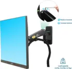 Wall Mount Bracket Arm for LED LCD TV Screen Monitor  - Full Motion Articulating Swivel for 17" ~ 27" Inch Monitors with Adjustable Gas Spring  - Image 6
