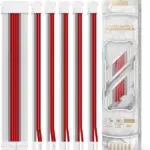 ASIAHORSE Snow Series PSU Cable Extension Kit – 16AWG Cotton Sleeved, 6-Pack, Double CPU Support, 300mm Length, PET Braided, Gold-Plated Terminals, Red-White-Grey