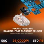 ATTACK SHARK X3 Orange Tri-Mode Wireless Gaming Mouse | 49g Ultralight, PAW3395 Sensor, 26K DPI, Kailh GM8.0 Switches, 650 IPS, 50G, BT/2.4G/USB-C, 5 Programmable Buttons - Image 9
