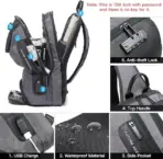 EZ EXP033 SLING BAG: Lightweight Polyester, Anti-Theft Lock, USB Port, Adjustable Strap, Hidden Pockets, Fits 9.7” iPad – Perfect for Travel, Outdoor & Urban Use | GREY-BLACK - Image 3