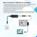 SATA/PATA/IDE Drive to USB 2.0 Adapter Converter Cable for 2.5/3.5 Inch Hard Drive/5 inch Optical Drive with External AC Power Adapter - Image 4