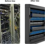 1U 19 Inch 12 Slot Horizontal Single Sided Manager, Cable Raceway Duct with Cover for Rack Mount Cable Management, 3.43 inch Depth - Image 5
