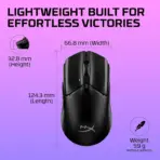 HyperX Pulsefire Haste 2 Core Wireless Gaming Mouse, 12,000 DPI, 100 Hours Battery Life, Dual Wireless, Lightweight 70g, RGB Lighting, TTC Gold Switches, NVIDIA Reflex Validated | BLACK  - Image 6