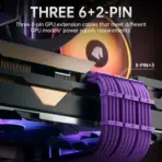 AsiaHorse 16AWG 6KIT DOUBLE Purple Sleeved PSU Cable Extension Kit – 24-Pin ATX, Dual 4+4 CPU EPS, 3x PCI-E 6+2, Gold-Plated Terminals, 300mm, High-Density PET Braided - Image 3