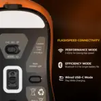 ATTACK SHARK X3 Orange Tri-Mode Wireless Gaming Mouse | 49g Ultralight, PAW3395 Sensor, 26K DPI, Kailh GM8.0 Switches, 650 IPS, 50G, BT/2.4G/USB-C, 5 Programmable Buttons - Image 8