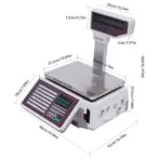 TMA-30KG 20 17 Barcode Scale With Label Printer – 66.14 Lbs Capacity, Dual Display, Mobile App Control, Small Ticket & Barcode Printing, For Retail & Grocery Use - Image 3