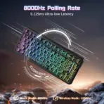 Attack Shark X82PRO HE Wireless Gaming Keyboard – Magnetic Switch, Black Contours, Rapid Trigger, Tri-Mode, Hot-Swap, RGB Backlight, 8000Hz Wired Polling - Image 4