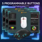 ATTACK SHARK X11 Tri-Mode Wireless Gaming Mouse – 62g Ultra-Light, 22000 DPI PAW3311 Sensor, RGB Dock, Ergonomic, 65h Battery, Programmable | Black - Image 8