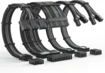 ASIAHORSE 16AWG PCIe 5.0 4KIT to 3-End 180° GPU Extension Cable – 300mm, Alloy Copper Gold-Plated Terminals, Compatible with RTX 3090Ti, 40 & 50 Series, Black Grey - Image 2