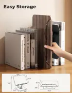 Reading B3 Stand – Foldable 360° Rotating Book/Laptop/Tablet Holder, Natural Rubber Wood & Aluminum, Height Adjustable, 10kg Load, Graphite Finish - Image 8