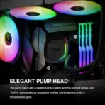 GAMDIAS AURA GL240 V2 ARGB AIO CPU Liquid Cooler , 240mm Radiator, 2 x 120mm PWM Fans, Cooling System w/ Hidden Cable Design, Rotatable Mirror Style ARGB Pump for Intel/AMD Ryzen - BLACK AURA-GL240-V2-B - Image 8