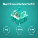HyperX Alloy Origins PBT - Mechanical Gaming Keyboard, PBT Keycaps, RGB lighting, Compact, Aluminum Body, Customizable with HyperX NGENUITY, Onboard Memory - HyperX Tactile Aqua Switch - Image 4