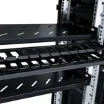 1U 19 Inch 12 Slot Horizontal Single Sided Manager, Cable Raceway Duct with Cover for Rack Mount Cable Management, 3.43 inch Depth - Image 2