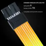 Lian Li Strimer Wireless 8-Pin ARGB GPU Extension Cable White, 382mm, Dual 8-Pin Compatible, 2.4 GHz Wireless Control, L-Connect 3 Software, Controller Required - Image 3