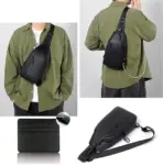 EZ EXP034 SLING BAG: Waterproof Crossbody Daypack with USB Port, Slim Wallet Pocket, Unisex, Multi-Use for Travel, Cycling, Work | BLACK - Image 7