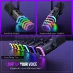 FIFINE AMPLIGAME AM8 USB/XLR Dynamic Microphone – Black | RGB Lighting, Tap-to-Mute, Cardioid Pattern, Volume & Monitoring Controls, Dual Connection for Gaming & Streaming - Image 6