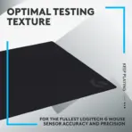 Logitech G640 Large Cloth Gaming Mouse Pad, 460x400mm, Optimized for Logitech G Sensors, Non-Slip Rubber Base, Smooth Tracking Surface, Durable & Portable Design - Image 4