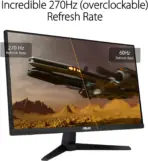 ASUS TUF Gaming VG249QM1A 23.8” FHD Fast IPS Gaming Monitor with 270Hz Overclockable Refresh Rate, 1ms Response Time, FreeSync Premium, G-Sync Compatibility & ELMB Technology | BLACK  - Image 4