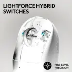 Logitech G PRO X SUPERLIGHT 2 LIGHTSPEED Wireless Gaming Mouse, 4K Polling, Lightweight, LIGHTFORCE Hybrid Switches, HERO 2 Sensor, 44,000 DPI, 5 Programmable Buttons, USB-C Charging, PC & Mac | WHITE - 1 Month Warranty - Image 3