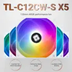 Thermalright TL-C12CW-S 5-Pack 120mm ARGB Fans – PWM Silent Cooling, 1500RPM, 4-Pin, 5V 3-Pin ARGB, S-FDB Bearings, Anti-Vibration Pads, High Airflow & RGB Sync