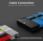 AsiaHorse 18AWG Blue-Grey-Black Sleeved PSU Extension Cable Kit – 6 Pack, 300mm, PET Braided, Phosphor Copper Terminals, Durable & Flexible Cable Management Solution - Image 6