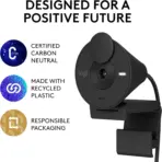 Logitech Brio 300 Full HD Webcam with Privacy Shutter, Noise Reduction Microphone, USB-C, certified for Zoom, Microsoft Teams, Google Meet, Auto Light Correction | Black ~ OPEN BOX  - Image 9