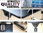 Laptop Stand D1-S 14”-17” | Adjustable Height & Angle | MDF + Aluminum Foldable Table with Wrist Pad – Black (52x30cm) - Image 4