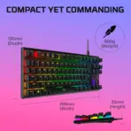 HyperX Alloy Origins Core - Tenkeyless Mechanical Gaming Keyboard, Software Controlled Light & Macro Customization, Compact Form Factor, RGB LED Backlit, Linear HyperX Red Switch | BLACK - Image 3