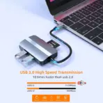 BYL 5-in-1 USB-C Hub With RJ45 Ethernet, USB 3.0 5Gbps, USB 2.0, SD/TF Card Reader, Plug & Play, Compact & Portable For MacBook & Type-C Laptops - Image 5