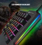 MEETION KB015 One-Handed Wired Gaming Keyboard – Rainbow LED Backlight, 35 Keys, Anti-Ghosting, USB, Ergonomic Design, Plug & Play - Image 12