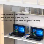 Ethernet Splitter 1000Mbs , Female to Female Network Adapter RJ45, LAN Ethernet Socket Connector Adapter for Cat6/Cat7, Ethernet Cable Splitter, Network Cable Split in one and Two, gigabit Transmission - Image 6