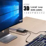 60M HDMI KVM Extender with Loop-Out | Supports 1080P/60Hz Video | USB Keyboard & Mouse Extension | CAT5e/CAT6 Transmission Up to 60m | Rack-Mountable - Image 5