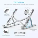 Ultra Compact Laptop Riser Stand | 6 Levels of Height Adjustable Portable Laptop Holder for Desk | Aluminum Foldable Laptop Riser, Compatible with  ALL Laptops up to 17.3 Inch Size | Silver - Image 5