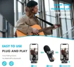 REMAX K10 2.4GHz Wireless Lavalier Microphone Lightening Connector One-to-Two Live-Stream Voice Recording True Noise Reduction Mini Microphone for IOS Devices Compatible with iPhone/iPad - Image 8