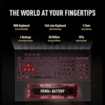 ASUS TUF Gaming A18 FA808UM -- AMD Ryzen 7 260 | 16GB DDR5 RAM , 1TB PCIe 4.0 SSD | RTX 5060 ( 8GB) | 18-inch WUXGA 144Hz Display | Backlit Chiclet Keyboard 1-Zone RGB | Windows 11 Home | JAEGER GRAY  - Image 3