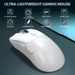 ATTACK SHARK R1 White Tri-Mode Gaming Mouse | 49g Superlight, 800–18000 DPI, PAW3311 Sensor, 200h Battery, USB-C, BT5.2, RGB, HUYU Switches, TTC Encoder, Self-Developed Driver - Image 3