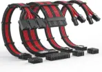 ASIAHORSE 16AWG PCIe 5.0 4KIT to 3-End 180° GPU Extension Cable – 300mm, Alloy Copper Gold-Plated Terminals, Compatible with RTX 3090Ti, 40 & 50 Series, Black Red - Image 2