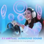FIFINE AmpliGame H9 Gaming Headset White – 7.1 Surround Sound, 3.5mm + USB Dual Connectors, Detachable Mic, Noise Canceling, Over-Ear Comfort, PC/PS5/Xbox/Switch - Image 3