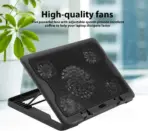 Cooling Pad Gaming Laptop Cooler, Notebook Cooling Pad | Supports 12" to 16" Laptops , 2 USB Ports - 5 Fans with LED , Light Weight Slim Cooler - Image 3