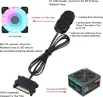 ARGB Controller 5V 3Pin SATA Power ; ARGB Controller , Fans Controller for Rainbow Case Fans, PC Rainbow LED Strip, Computer ARGB Fans - WHITE - Image 5