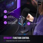 FIFINE AMPLIGAME AM8 USB/XLR Dynamic Microphone – Black | RGB Lighting, Tap-to-Mute, Cardioid Pattern, Volume & Monitoring Controls, Dual Connection for Gaming & Streaming - Image 10