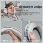 FIFINE H8 Professional Wired Studio Monitor Headphones White – 50mm Drivers, 20Hz-20kHz, Passive Noise Canceling, Detachable Cables, Comfortable Over-Ear Design - Image 6