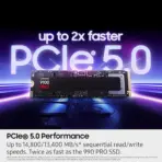 SAMSUNG SSD 9100 PRO 1TB, PCIe 5.0x4 M.2 2280, Seq. Read Speeds Up to 14,800MB/s, Best for AI Computing, Gaming, and Heavy Duty Workstations | MZ VAP2T0B/AM