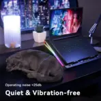 Laptop RGB Cooling Pad, Laptop Cooler, 2 USB Ports, Digital LED Display , Laptop Cooling Pad Stand with 1 Quiet Fan, Adjustable Hight ,  Suitable for 12-17.3 Inch Laptops, Black - Image 3