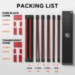AsiaHorse 18AWG Red-Black Sleeved PSU Extension Cable Kit – 6 Pack, 300mm, PET Braided, Phosphor Copper Terminals, Durable & Flexible Cable Management Solution - Image 8