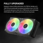 GAMDIAS AURA GL240 V2 ARGB AIO CPU Liquid Cooler , 240mm Radiator, 2 x 120mm PWM Fans, Cooling System w/ Hidden Cable Design, Rotatable Mirror Style ARGB Pump for Intel/AMD Ryzen - BLACK AURA-GL240-V2-B - Image 3