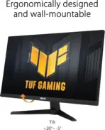 ASUS TUF Gaming VG249QM1A 23.8” FHD Fast IPS Gaming Monitor with 270Hz Overclockable Refresh Rate, 1ms Response Time, FreeSync Premium, G-Sync Compatibility & ELMB Technology | BLACK  - Image 5