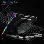 Laptop RGB Cooling Pad, Laptop Cooler, 2 USB Ports, Digital LED Display , Laptop Cooling Pad Stand with 1 Quiet Fan, Adjustable Hight ,  Suitable for 12-17.3 Inch Laptops, Black - Image 12
