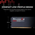 G.SKILL Ripjaws S5 Series DDR5 RAM 64GB (2x32GB) 6000MT/s CL36 1.35V Intel XMP 3.0 Desktop Computer Memory UDIMM - Matte Black (F5-6000J3636F32GX2-RS5K) - Image 4