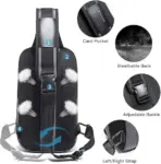 EZ EXP033 SLING BAG: Lightweight Polyester, Anti-Theft Lock, USB Port, Adjustable Strap, Hidden Pockets, Fits 9.7” iPad – Perfect for Travel, Outdoor & Urban Use | GREY-BLACK - Image 5